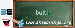 WordMeaning blackboard for butt in